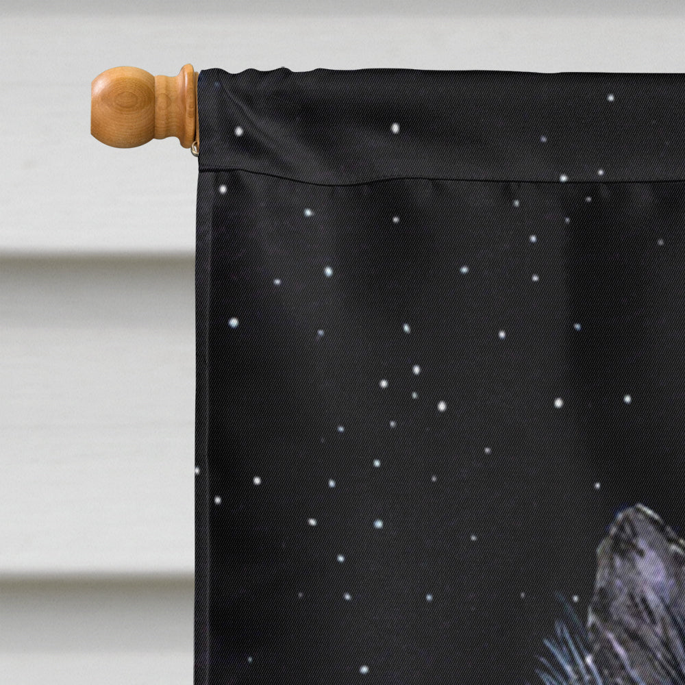 Starry Night Cairn Terrier House Flag 28x40 Porch Sleeve Pole Decorative Outside Yard Banner Artwork Wall Hanging, Polyester