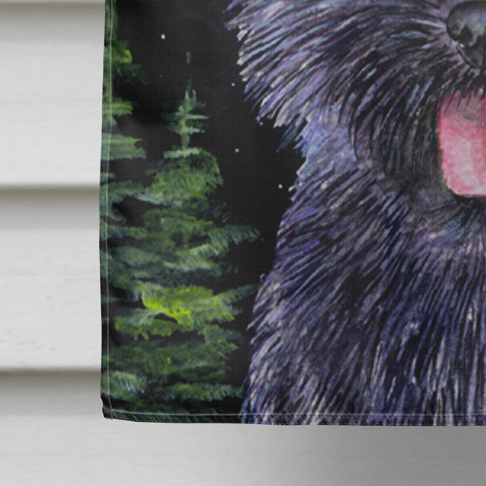 Starry Night Cairn Terrier House Flag 28x40 Porch Sleeve Pole Decorative Outside Yard Banner Artwork Wall Hanging, Polyester