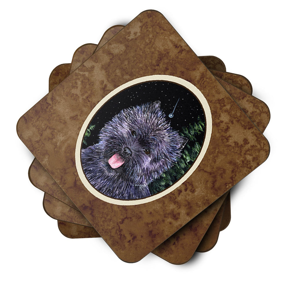 Starry Night Cairn Terrier Foam Coasters Set of 4 Cup Coasters for Indoor Outdoor, Tabletop Protection, Anti Slip, Mouse pad Material