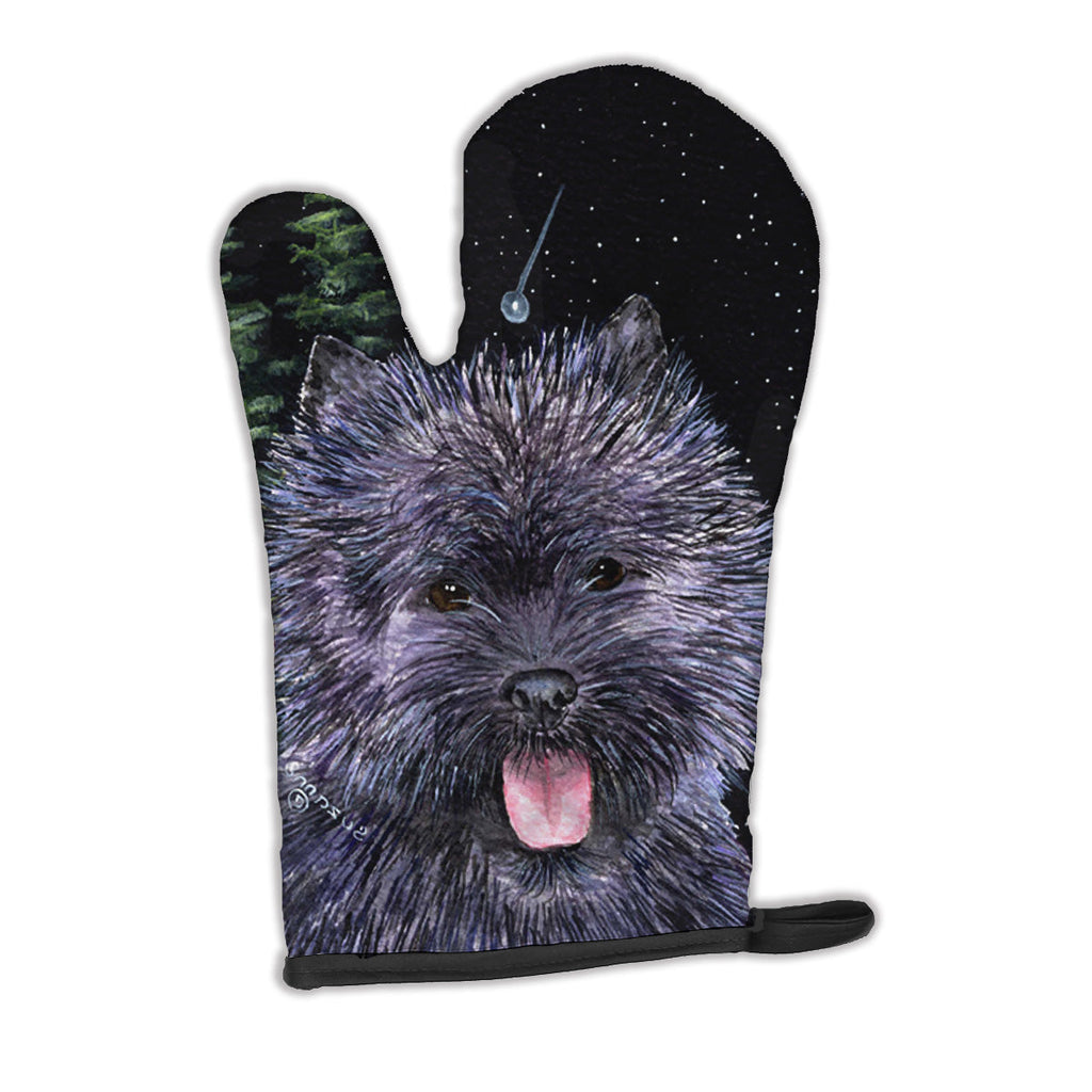 Starry Night Cairn Terrier Oven Mitt Heat Resistant Thick Oven Mitt for Hot Pans and Oven, Kitchen Mitt Protect Hands, Cooking Baking Glove