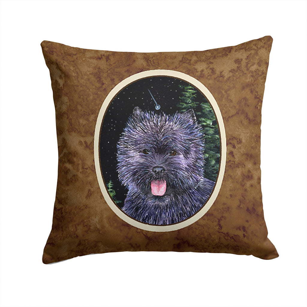 Starry Night Cairn Terrier Decorative Throw Pillow 14x14 Indoor Outdoor Accent Cushion, Fabric Cover with Insert for Sofa, Bed, Porch & Living Room