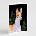 Starry Night Ibizan Hound Greeting Cards Pack of 8 Blank Cards with Envelopes Whimsical A7 Size 5x7