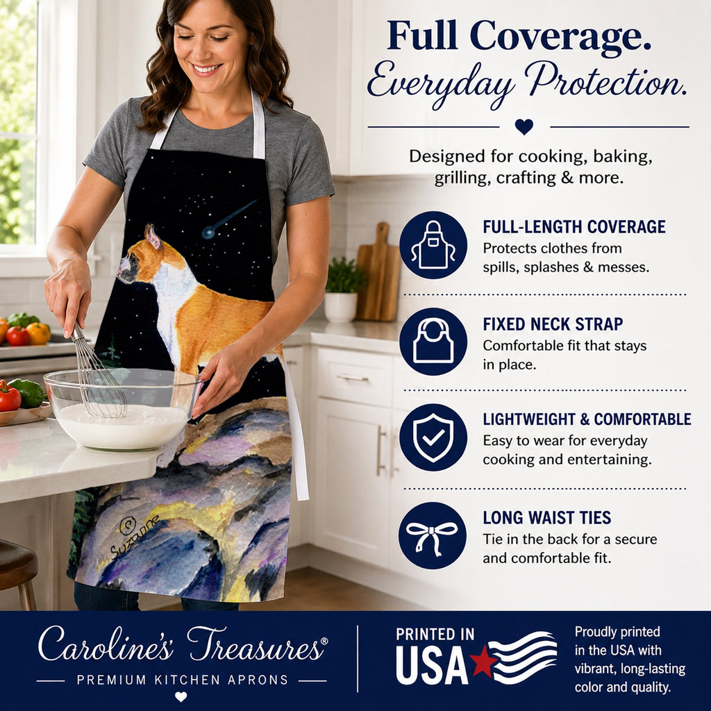 Starry Night Boxer Apron Cooking Kitchen Server Baking Crafts Gardening for Adult Women Men, Unisex, Large, Multicolor