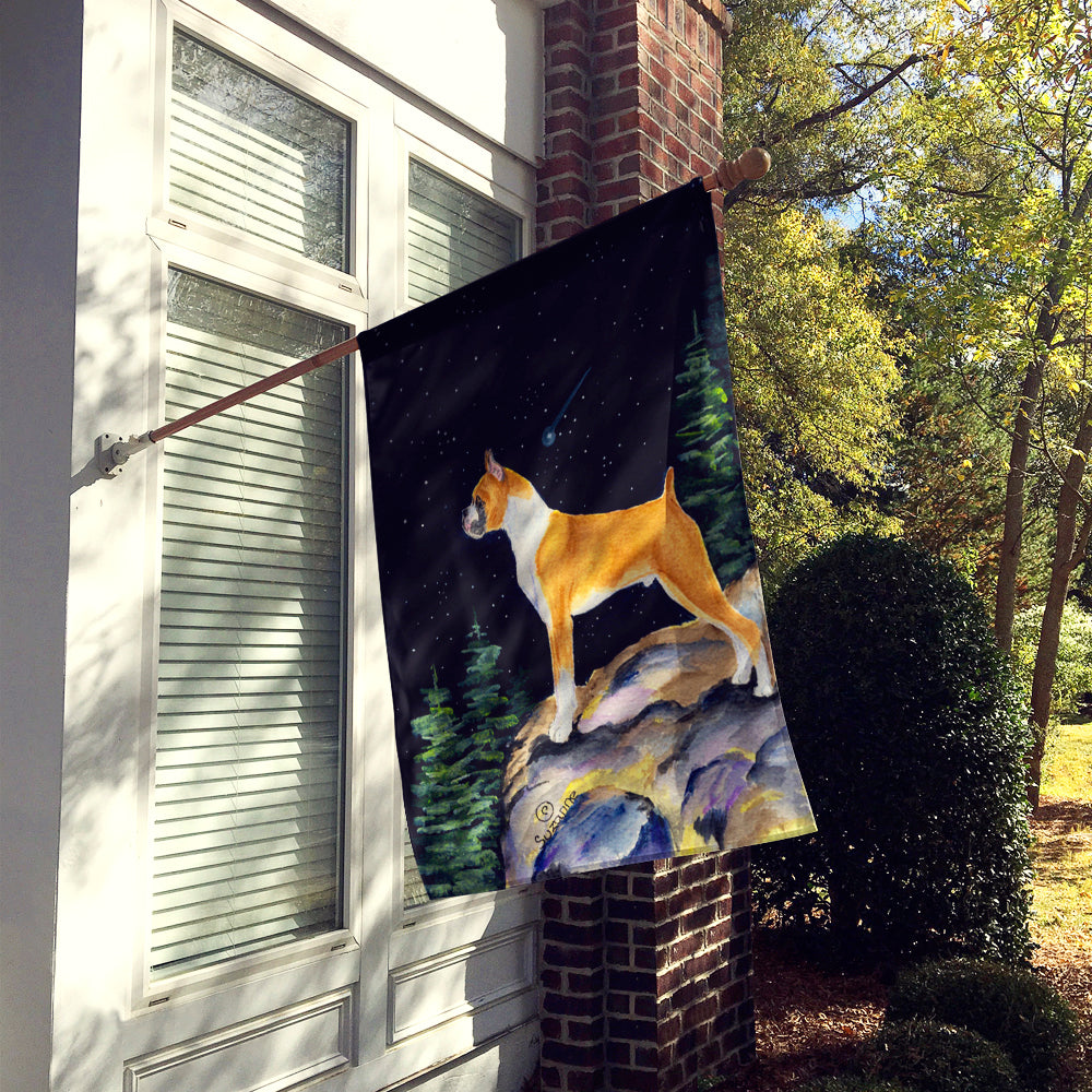 Starry Night Boxer House Flag 28x40 Porch Sleeve Pole Decorative Outside Yard Banner Artwork Wall Hanging, Polyester