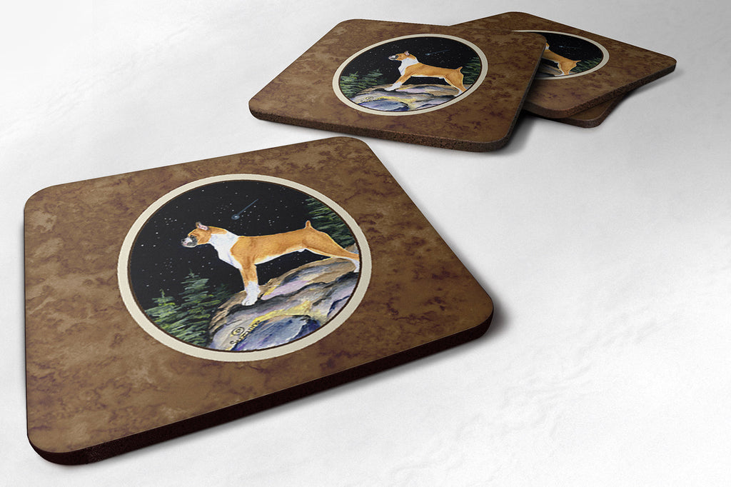 Starry Night Boxer Foam Coasters Set of 4 Cup Coasters for Indoor Outdoor, Tabletop Protection, Anti Slip, Mouse pad Material