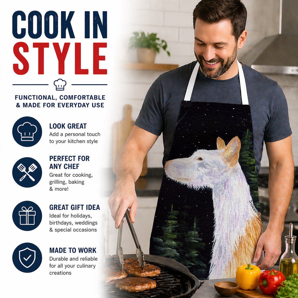Starry Night Ibizan Hound Apron Cooking Kitchen Server Baking Crafts Gardening for Adult Women Men, Unisex, Large, Multicolor