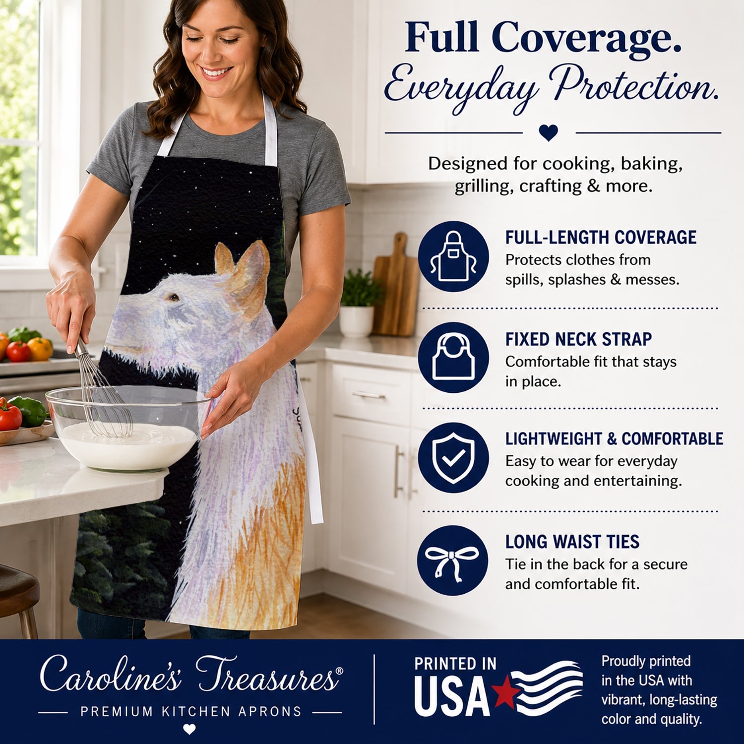Starry Night Ibizan Hound Apron Cooking Kitchen Server Baking Crafts Gardening for Adult Women Men, Unisex, Large, Multicolor