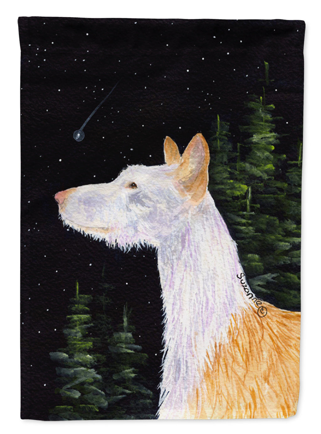 Starry Night Ibizan Hound House Flag 28x40 Porch Sleeve Pole Decorative Outside Yard Banner Artwork Wall Hanging, Polyester