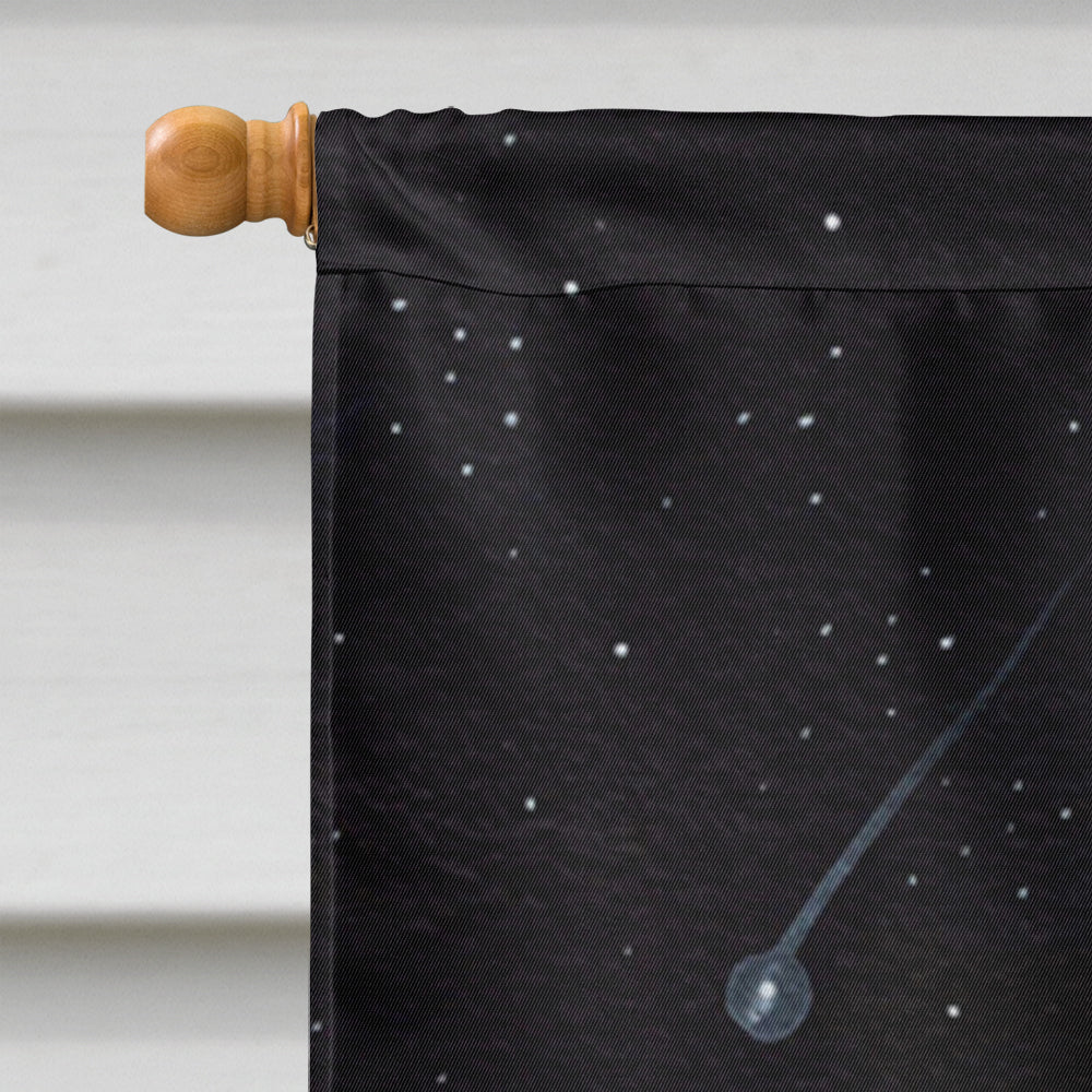 Starry Night Ibizan Hound House Flag 28x40 Porch Sleeve Pole Decorative Outside Yard Banner Artwork Wall Hanging, Polyester