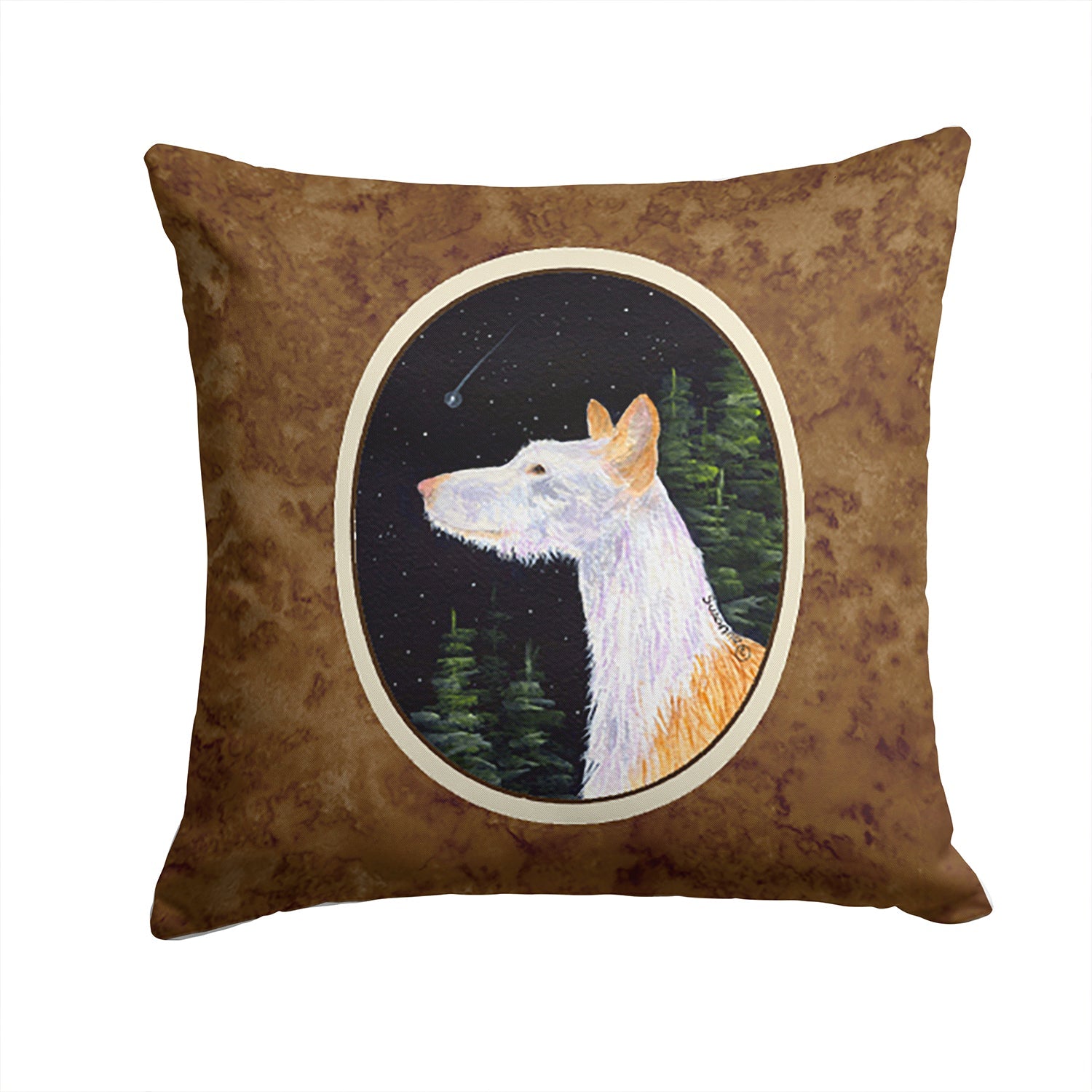 Starry Night Ibizan Hound Decorative Throw Pillow 14x14 Indoor Outdoor Accent Cushion, Fabric Cover with Insert for Sofa, Bed, Porch & Living Room