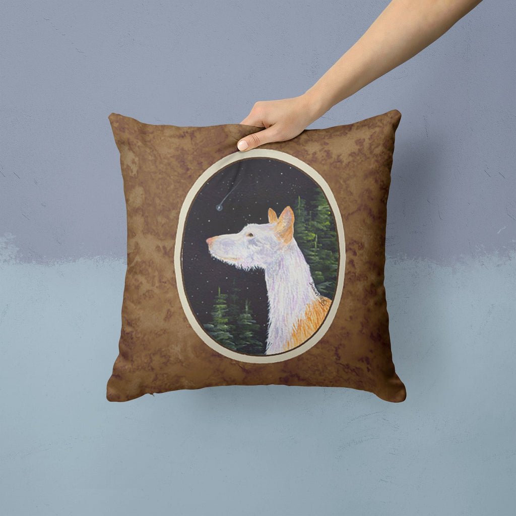 Starry Night Ibizan Hound Decorative Throw Pillow 14x14 Indoor Outdoor Accent Cushion, Fabric Cover with Insert for Sofa, Bed, Porch & Living Room