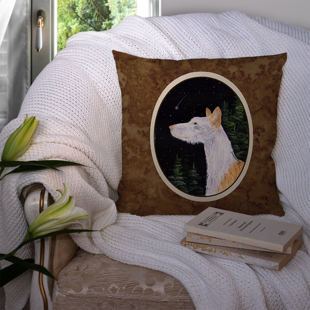 Starry Night Ibizan Hound Decorative Throw Pillow 14x14 Indoor Outdoor Accent Cushion, Fabric Cover with Insert for Sofa, Bed, Porch & Living Room