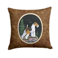 Starry Night Fox Terrier Decorative Throw Pillow 14x14 Indoor Outdoor Accent Cushion, Fabric Cover with Insert for Sofa, Bed, Porch & Living Room