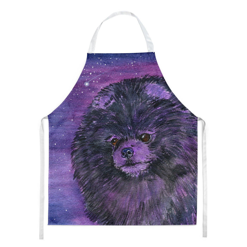 Starry Night Pomeranian Apron Cooking Kitchen Server Baking Crafts Gardening for Adult Women Men, Unisex, Large, Multicolor