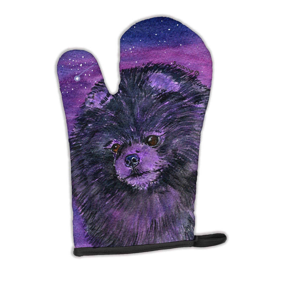 Starry Night Pomeranian Oven Mitt Heat Resistant Thick Oven Mitt for Hot Pans and Oven, Kitchen Mitt Protect Hands, Cooking Baking Glove