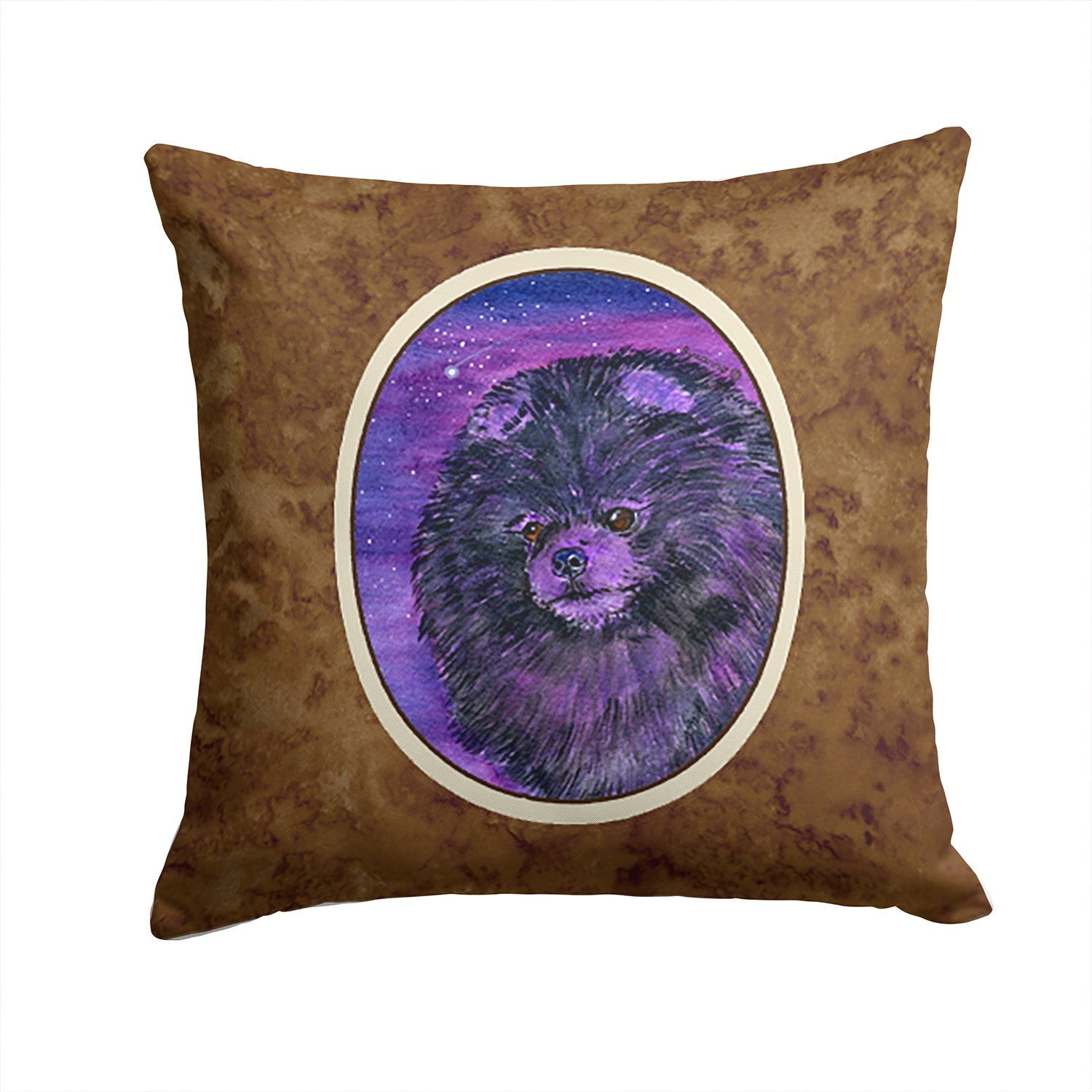 Starry Night Pomeranian Decorative Throw Pillow 14x14 Indoor Outdoor Accent Cushion, Fabric Cover with Insert for Sofa, Bed, Porch & Living Room
