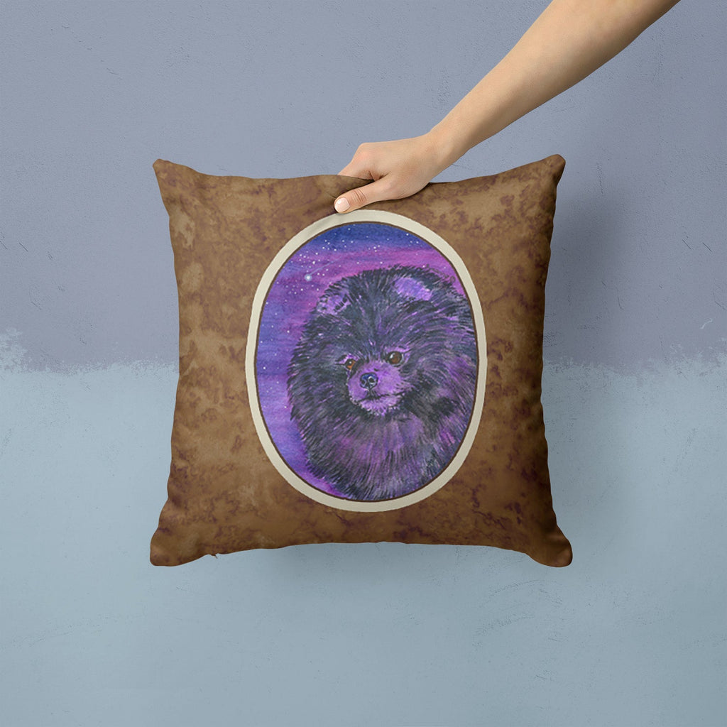 Starry Night Pomeranian Decorative Throw Pillow 14x14 Indoor Outdoor Accent Cushion, Fabric Cover with Insert for Sofa, Bed, Porch & Living Room