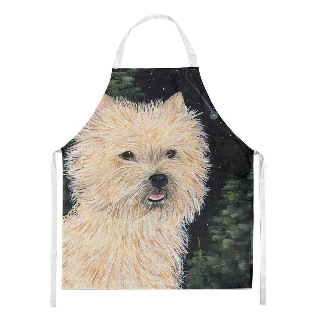 Starry Night Cairn Terrier Apron Cooking Kitchen Server Baking Crafts Gardening for Adult Women Men, Unisex, Large, Multicolor