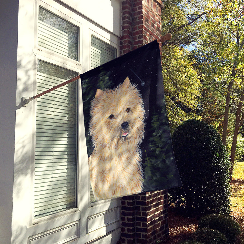 Starry Night Cairn Terrier House Flag 28x40 Porch Sleeve Pole Decorative Outside Yard Banner Artwork Wall Hanging, Polyester