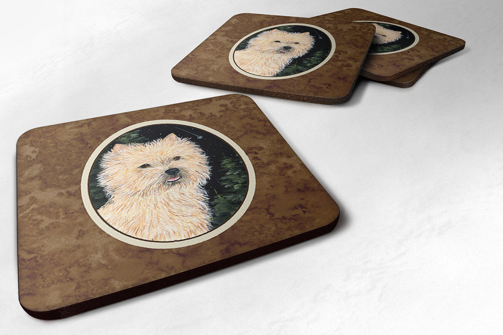 Starry Night Cairn Terrier Foam Coasters Set of 4 Cup Coasters for Indoor Outdoor, Tabletop Protection, Anti Slip, Mouse pad Material