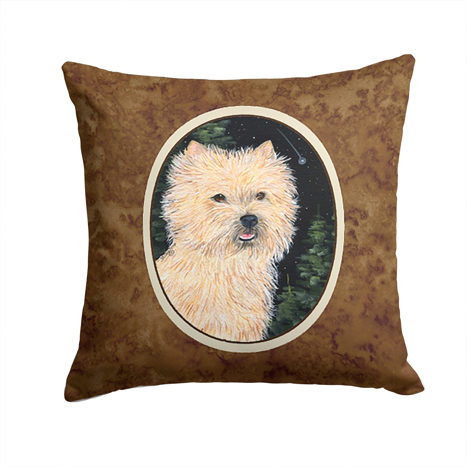 Starry Night Cairn Terrier Decorative Throw Pillow 14x14 Indoor Outdoor Accent Cushion, Fabric Cover with Insert for Sofa, Bed, Porch & Living Room