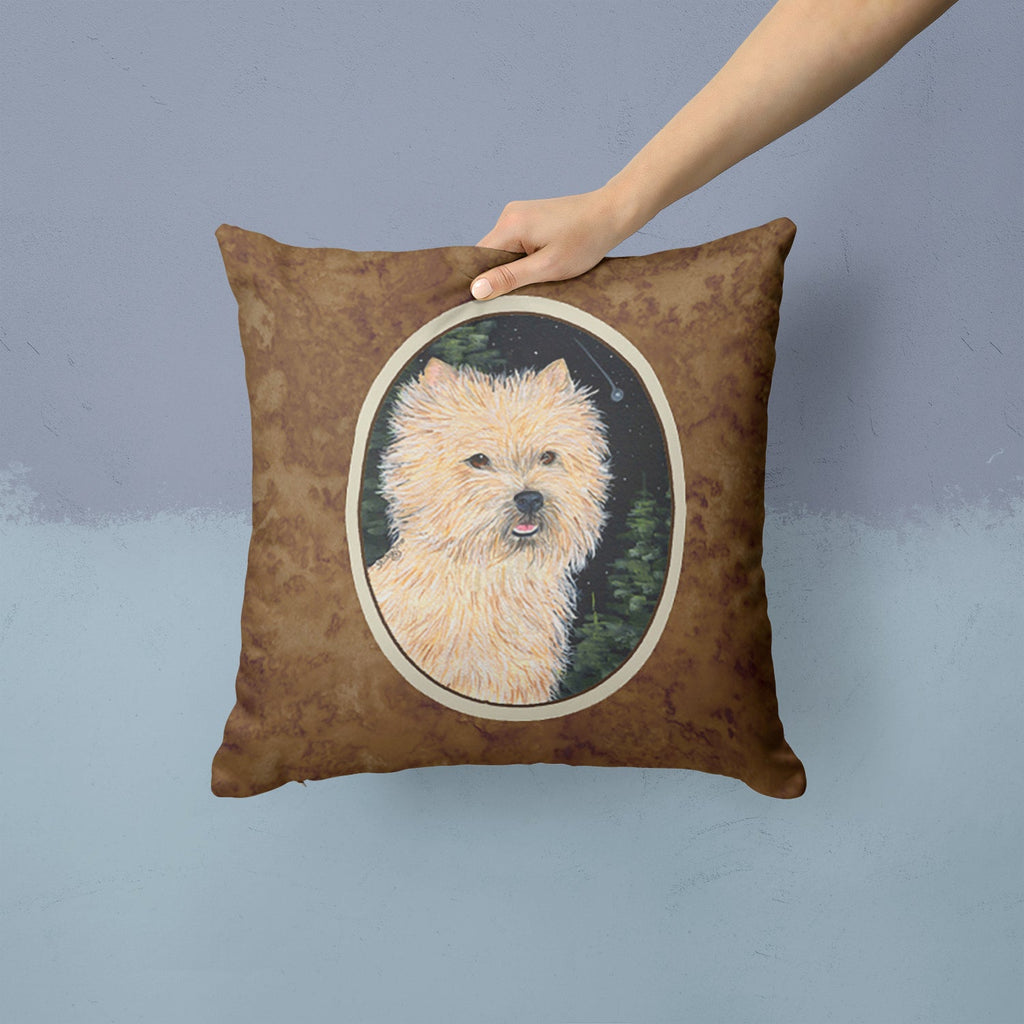 Starry Night Cairn Terrier Decorative Throw Pillow 14x14 Indoor Outdoor Accent Cushion, Fabric Cover with Insert for Sofa, Bed, Porch & Living Room