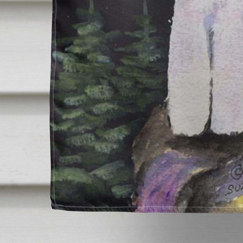 Starry Night Fox Terrier House Flag 28x40 Porch Sleeve Pole Decorative Outside Yard Banner Artwork Wall Hanging, Polyester