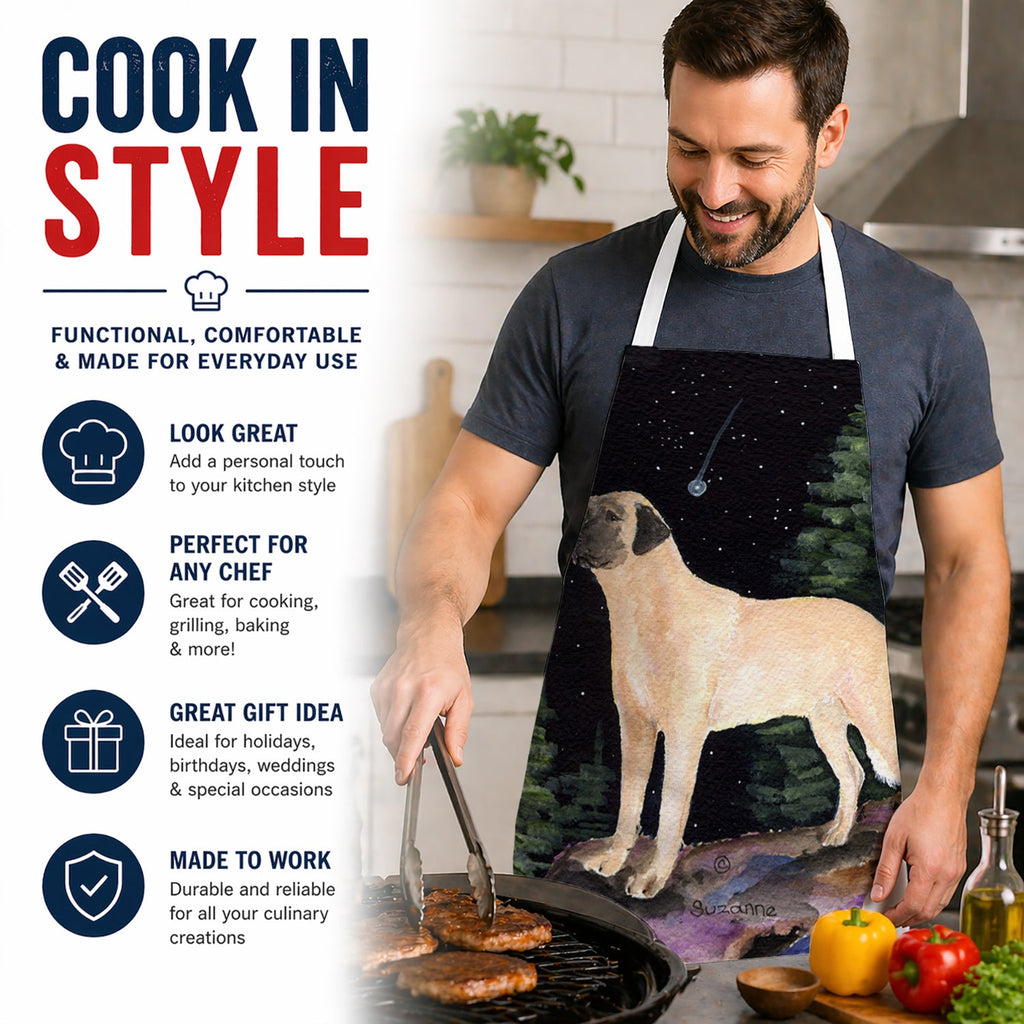 Starry Night Anatolian Shepherd Apron Cooking Kitchen Server Baking Crafts Gardening for Adult Women Men, Unisex, Large, Multicolor