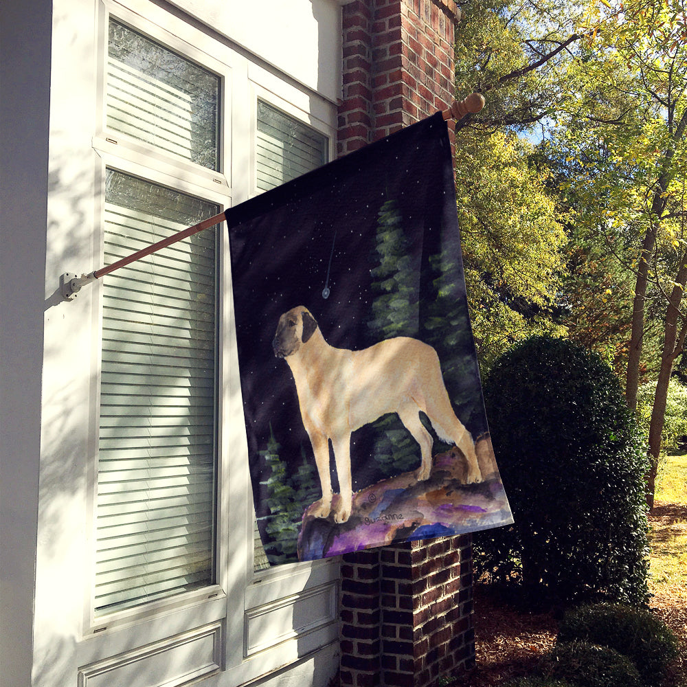 Starry Night Anatolian Shepherd House Flag 28x40 Porch Sleeve Pole Decorative Outside Yard Banner Artwork Wall Hanging, Polyester