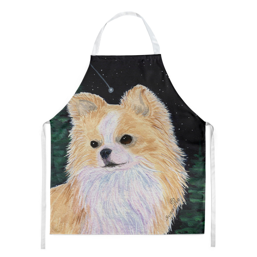 Starry Night Chihuahua Apron Cooking Kitchen Server Baking Crafts Gardening for Adult Women Men, Unisex, Large, Multicolor