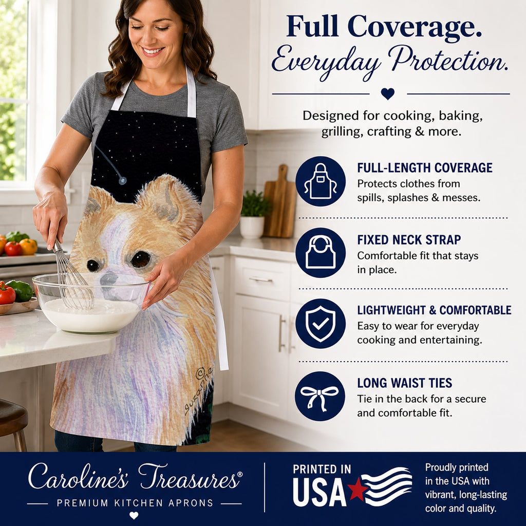 Starry Night Chihuahua Apron Cooking Kitchen Server Baking Crafts Gardening for Adult Women Men, Unisex, Large, Multicolor