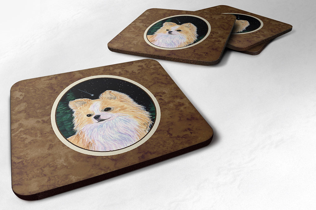 Starry Night Chihuahua Foam Coasters Set of 4 Cup Coasters for Indoor Outdoor, Tabletop Protection, Anti Slip, Mouse pad Material