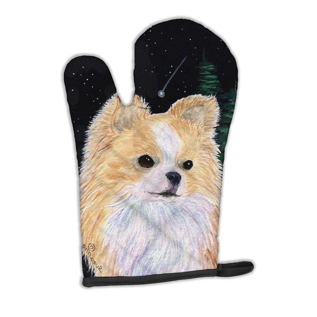 Starry Night Chihuahua Oven Mitt Heat Resistant Thick Oven Mitt for Hot Pans and Oven, Kitchen Mitt Protect Hands, Cooking Baking Glove