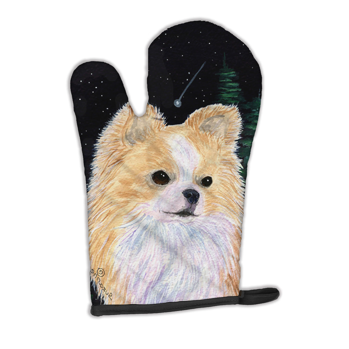 Starry Night Chihuahua Oven Mitt Heat Resistant Thick Oven Mitt for Hot Pans and Oven, Kitchen Mitt Protect Hands, Cooking Baking Glove