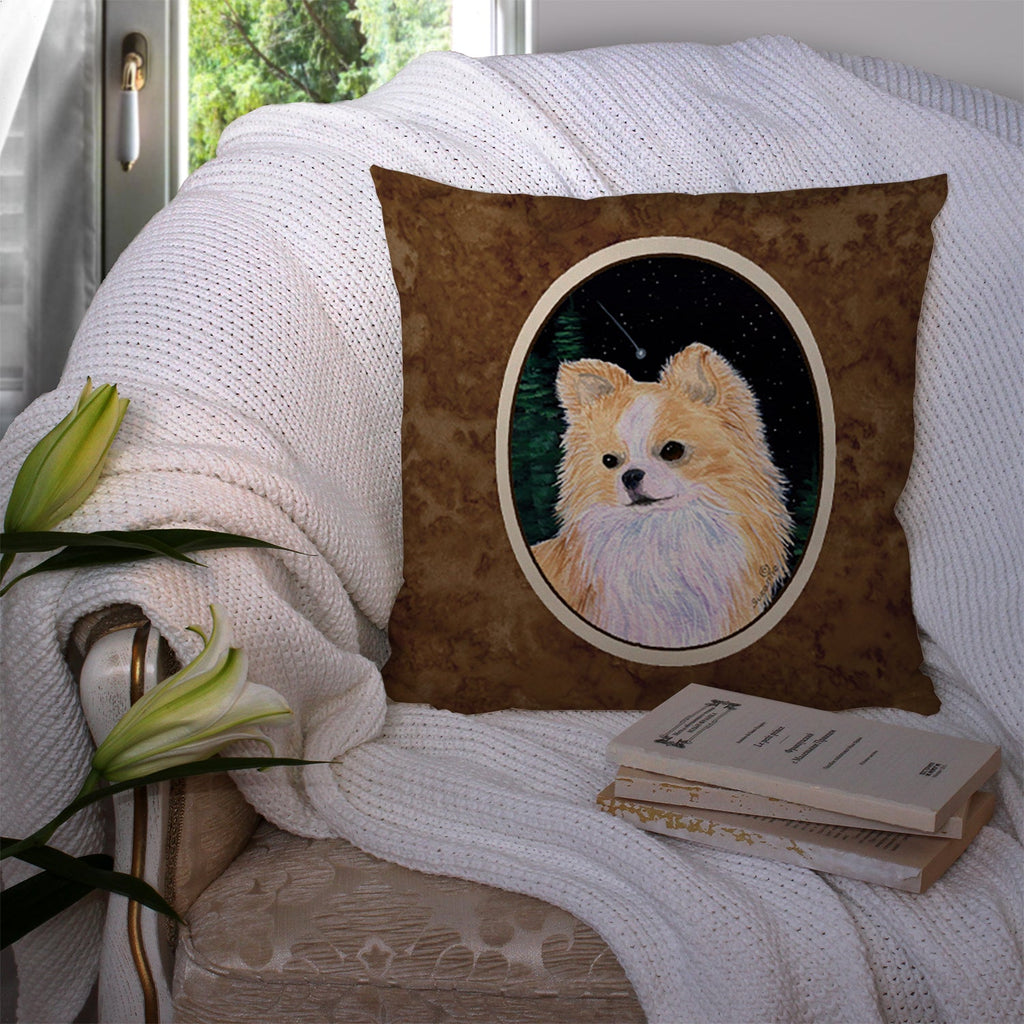 Starry Night Chihuahua Decorative Throw Pillow 14x14 Indoor Outdoor Accent Cushion, Fabric Cover with Insert for Sofa, Bed, Porch & Living Room