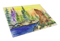 American Water Spaniel Cutting Board Tempered Glass Kitchen Cutting Surface, Heat Resistant Chopping, Non-Slip Feet, Food Prep & Serving