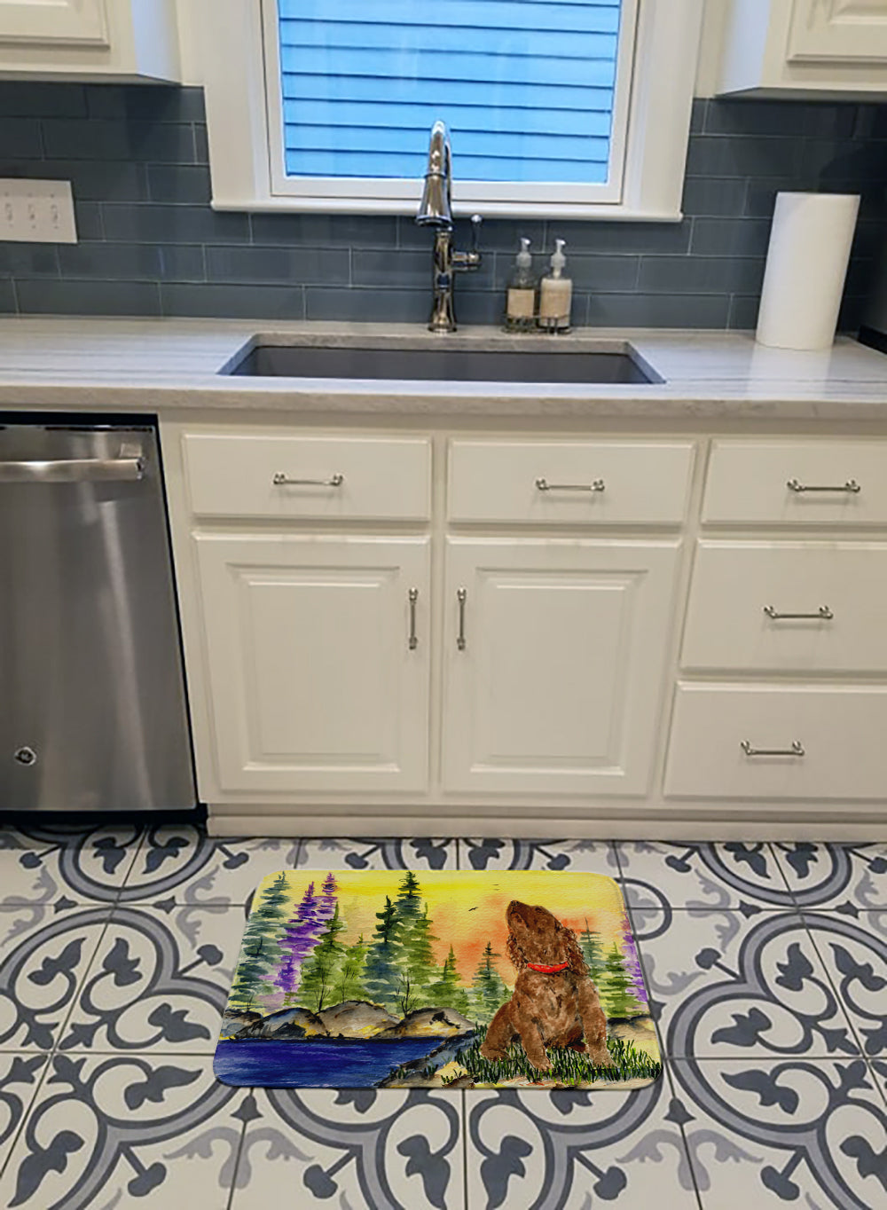 American Water Spaniel Memory Foam Kitchen Mat Machine Washable Anti-Fatigue Cushion Comfort Bath or Kitchen Rug