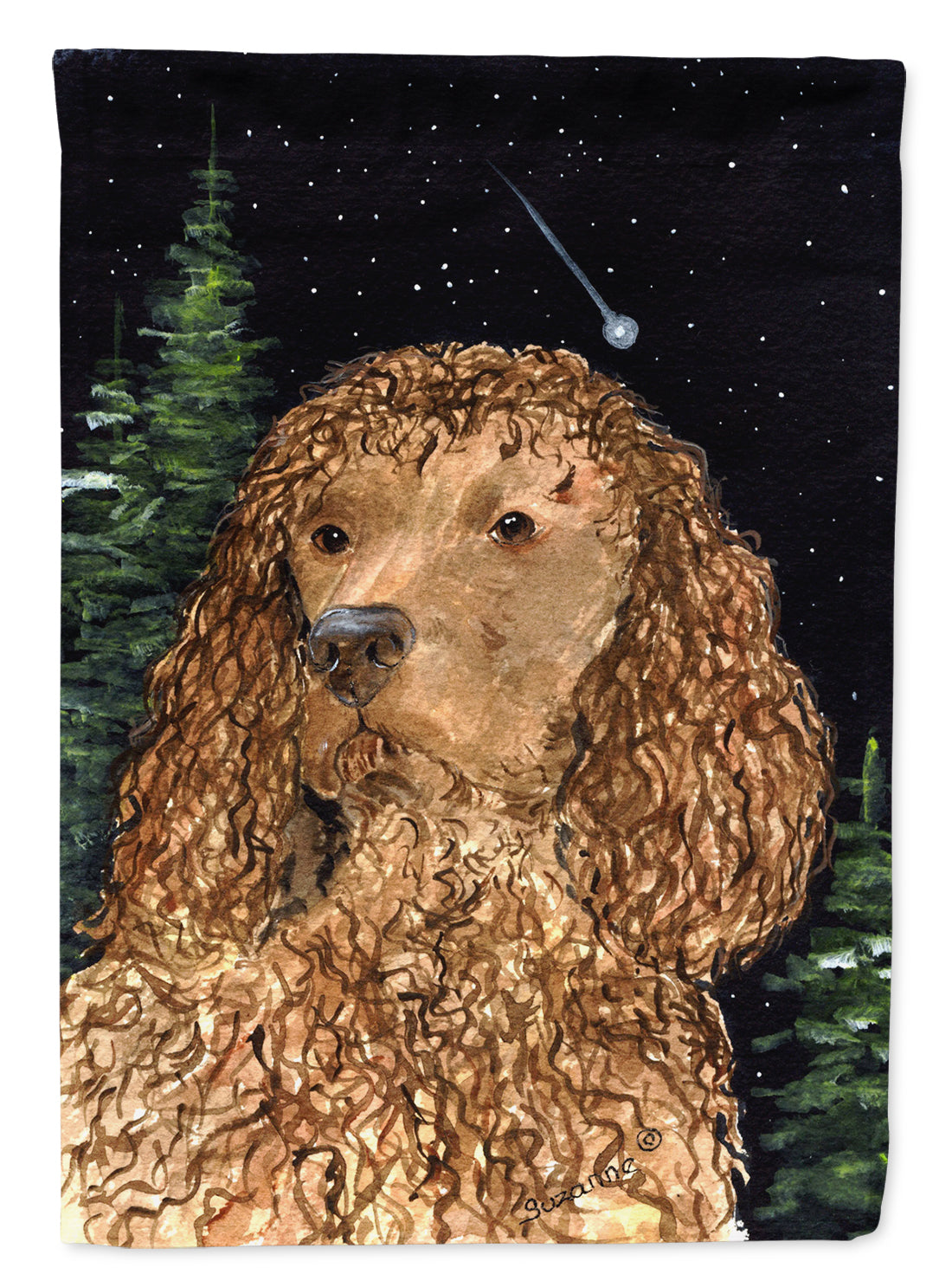 American Water Spaniel House Flag 28x40 Porch Sleeve Pole Decorative Outside Yard Banner Artwork Wall Hanging, Polyester