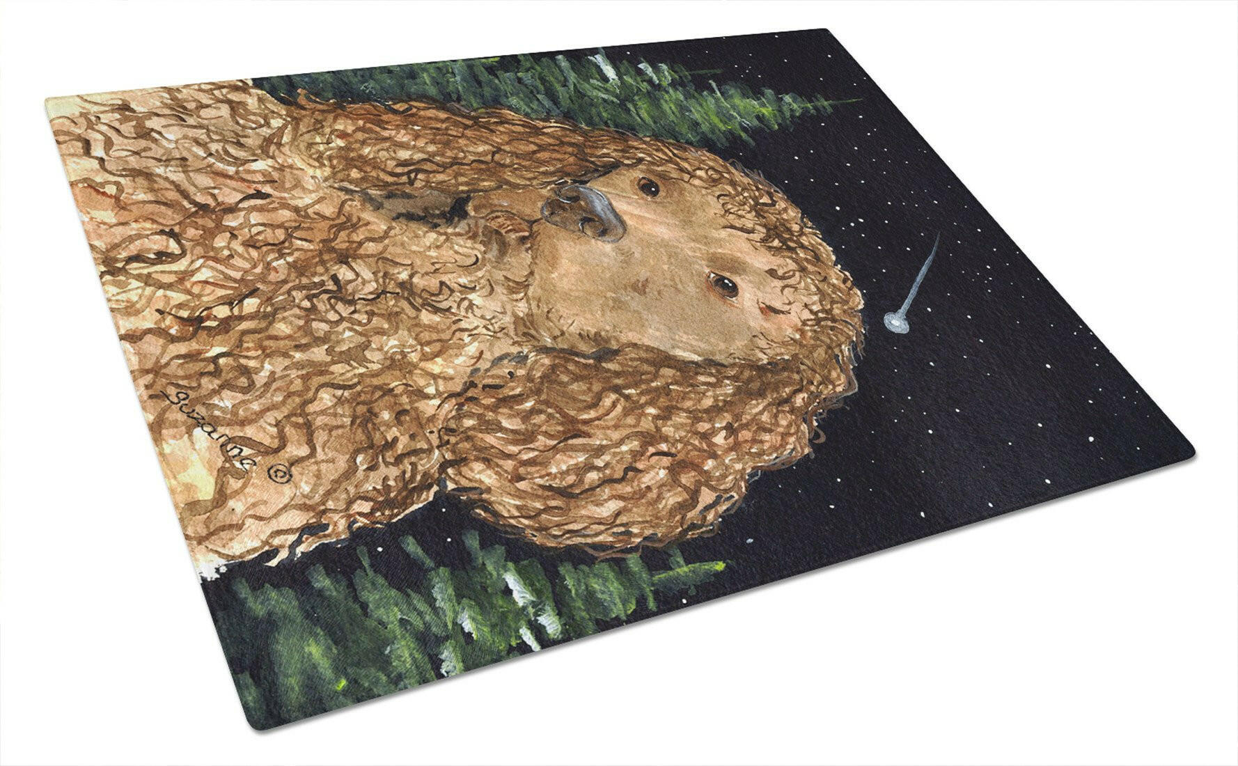 American Water Spaniel Cutting Board Tempered Glass Kitchen Cutting Surface, Heat Resistant Chopping, Non-Slip Feet, Food Prep & Serving