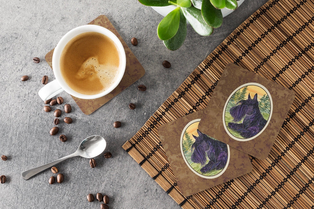 Scottish Terrier Foam Coasters Set of 4 Cup Coasters for Indoor Outdoor, Tabletop Protection, Anti Slip, Mouse pad Material