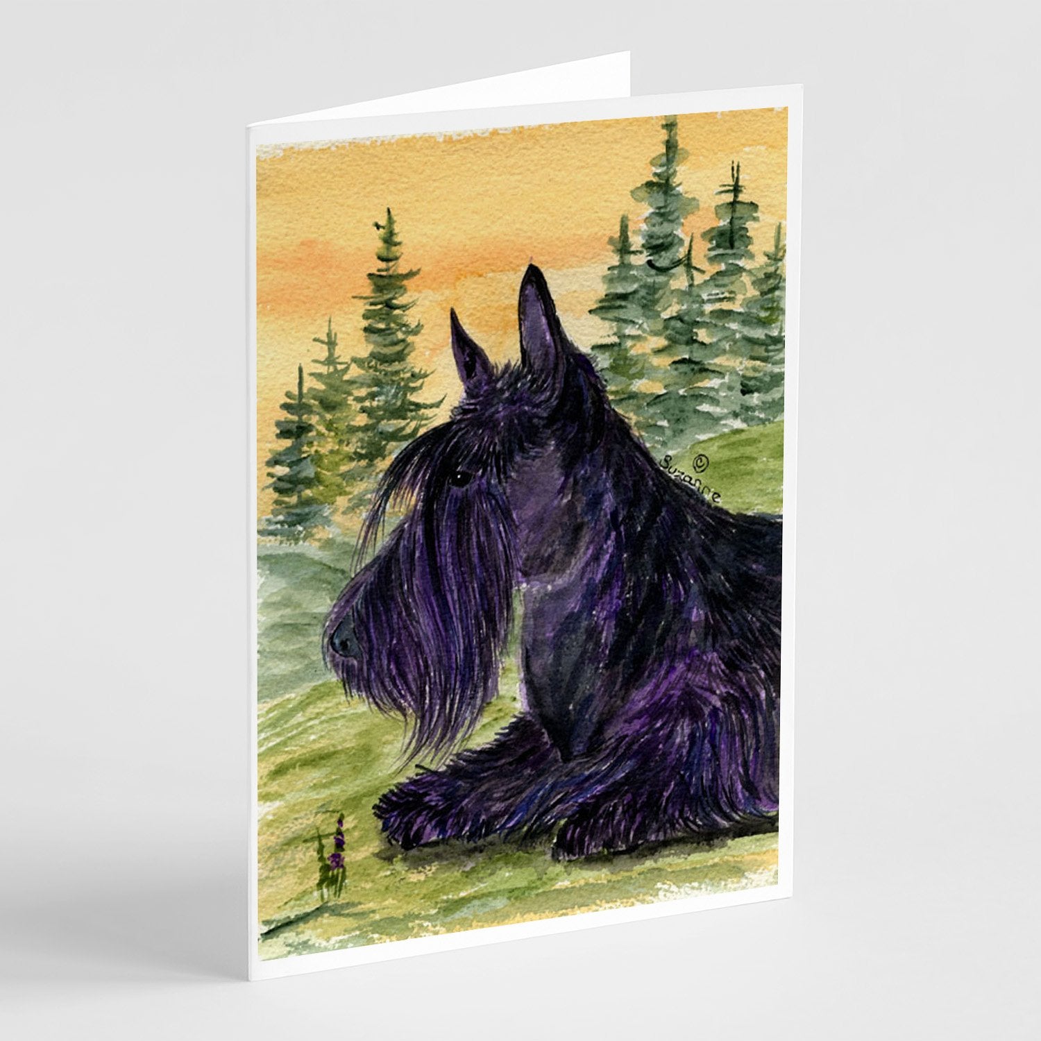 Scottish Terrier Greeting Cards Pack of 8 Blank Cards with Envelopes Whimsical A7 Size 5x7