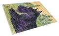 Scottish Terrier Cutting Board Tempered Glass Kitchen Cutting Surface, Heat Resistant Chopping, Non-Slip Feet, Food Prep & Serving