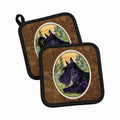 Scottish Terrier Pot Holder Set of 2 Heat Resistant Quilted Hot Pads 7.5 x 7.5 Inch, Insulated Kitchen Trivets for Cooking & Baking