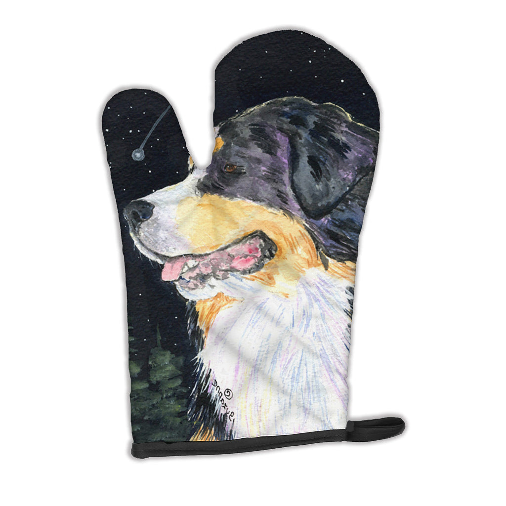 Starry Night Bernese Mountain Dog Oven Mitt Heat Resistant Thick Oven Mitt for Hot Pans and Oven, Kitchen Mitt Protect Hands, Cooking Baking Glove
