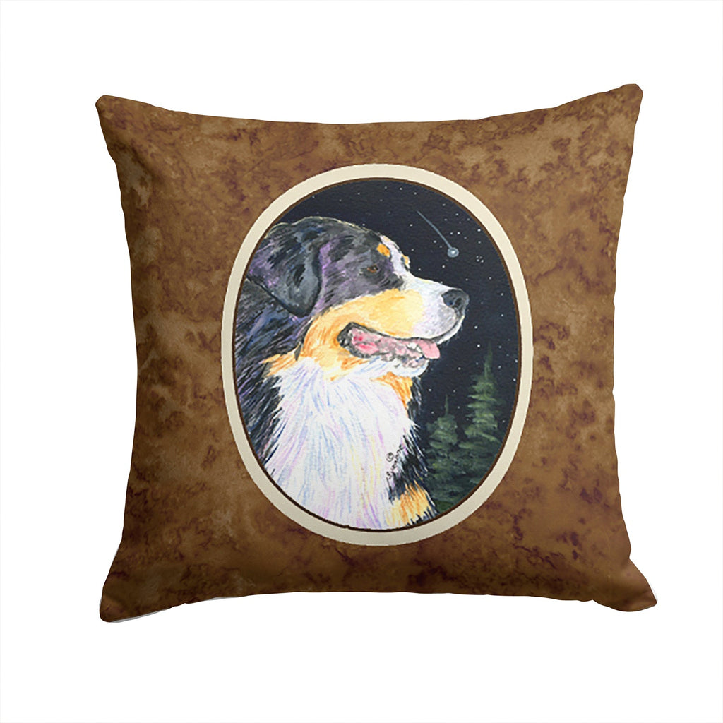 Starry Night Bernese Mountain Dog Decorative Throw Pillow 14x14 Indoor Outdoor Accent Cushion, Fabric Cover with Insert for Sofa, Bed, Porch & Living Room