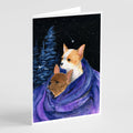 Starry Night Chihuahua Greeting Cards Pack of 8 Blank Cards with Envelopes Whimsical A7 Size 5x7
