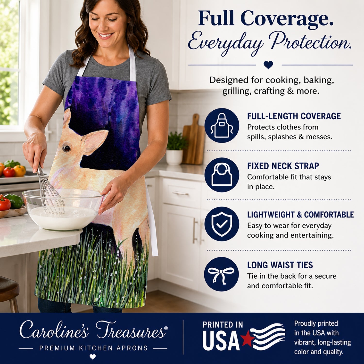 Starry Night Chihuahua Apron Cooking Kitchen Server Baking Crafts Gardening for Adult Women Men, Unisex, Large, Multicolor