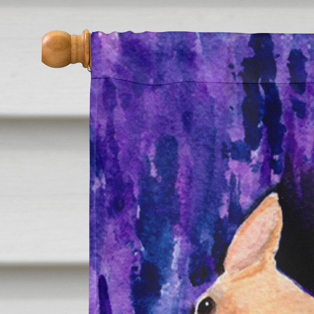 Starry Night Chihuahua House Flag 28x40 Porch Sleeve Pole Decorative Outside Yard Banner Artwork Wall Hanging, Polyester