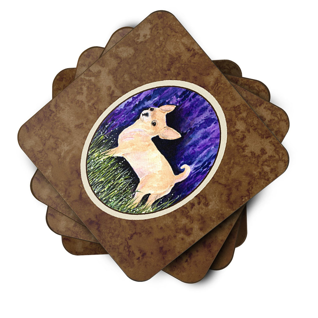 Starry Night Chihuahua Foam Coasters Set of 4 Cup Coasters for Indoor Outdoor, Tabletop Protection, Anti Slip, Mouse pad Material