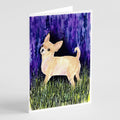 Starry Night Chihuahua Greeting Cards Pack of 8 Blank Cards with Envelopes Whimsical A7 Size 5x7
